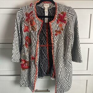 Chicos Artisan Appliqué Jacket
